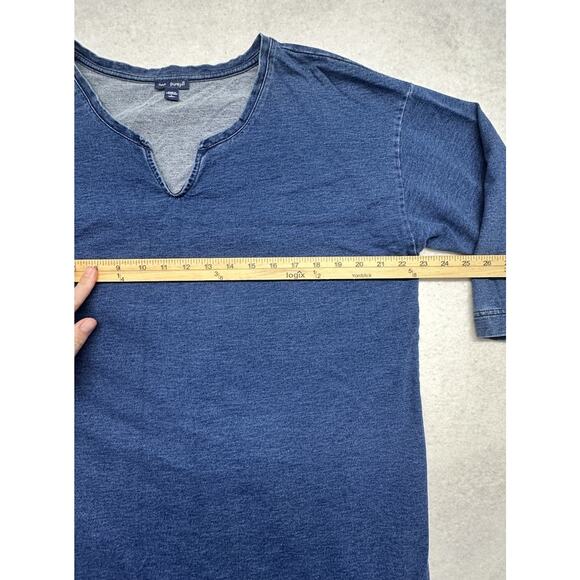 J.Jill Pure Jill Indigo Womens Large Dress Denim Chambray Blue 3/4 Sleeve - Picture 4 of 9